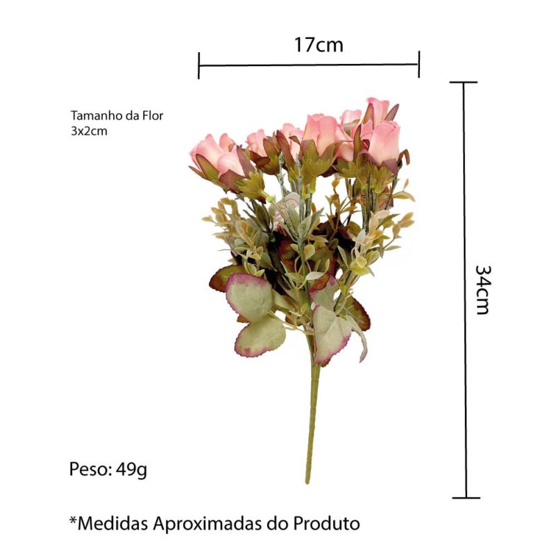 Buqu De O De Rosa Artificial Cm Brasfama