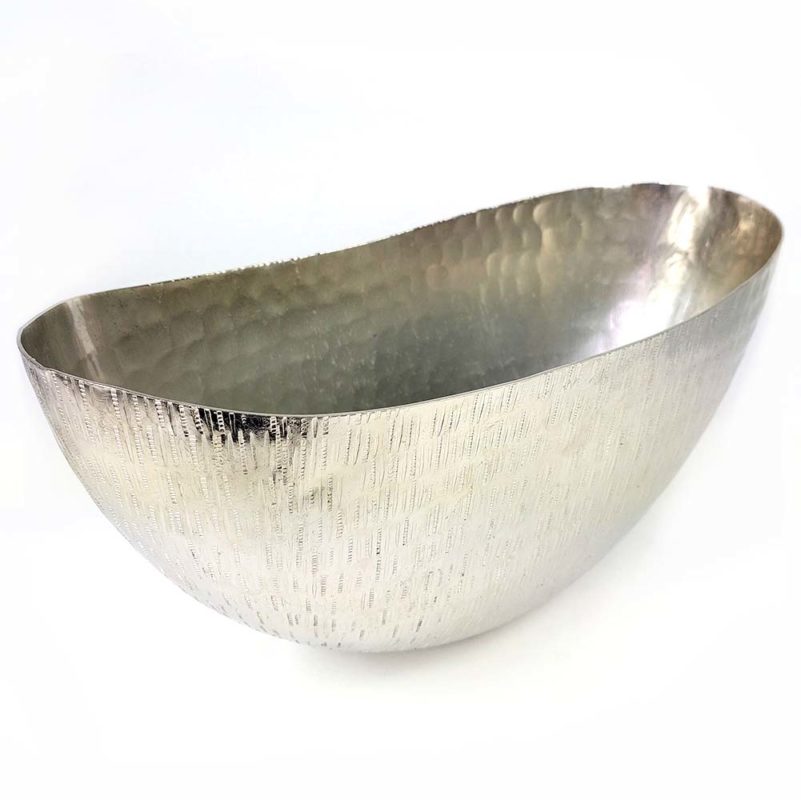 Vaso Veneza de Alumínio cor Prata (Tamanho G) 20cm