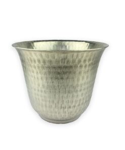 Vaso De Alumínio cor Prata Decorativo (Tamanho M) 21cm