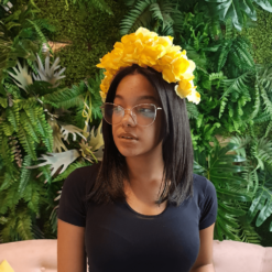 Tiara de Flores Artificial Amarelas para Daminhas, Casamentos
