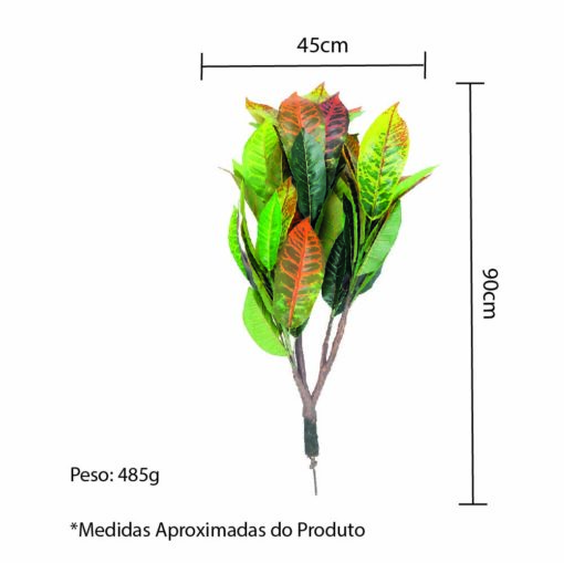 Haste de Folha Artificial para Decoração 90cm