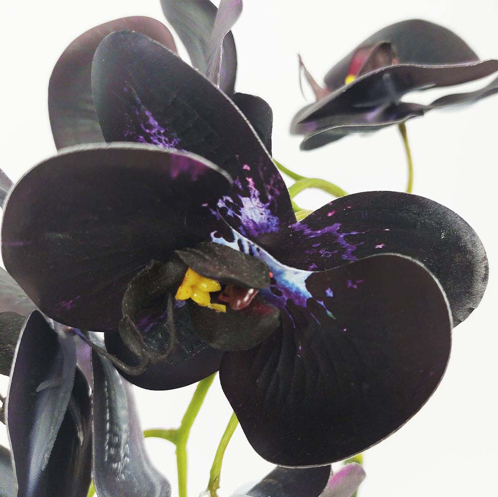 Arranjo de 1 Orquídea Roxa com Vaso Espelhado Bronze Artificial - Brasfama  Decorações