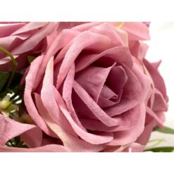 Buquê Rosas E Lírios Flor Artificial P/ Casamento Decoração 33cm