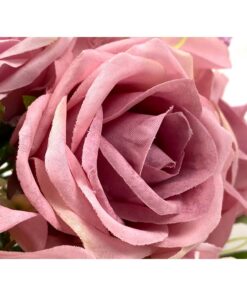 Buquê Rosas E Lírios Flor Artificial P/ Casamento Decoração 33cm