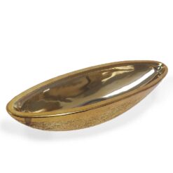 Vaso Oval de Cerâmica Dourado para Decoração  8.4cm