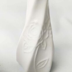 Vasinho Branco c/ Rosa em Alto Relevo 12cm