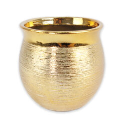 Vasos de Cerâmica Dourado Decorativo 10.5cm