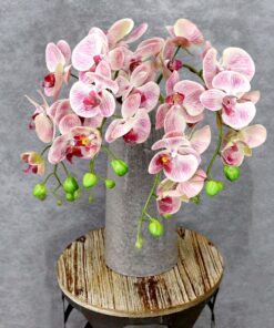 Haste de Orquídea 3D Artificial com brotos 70.5cm