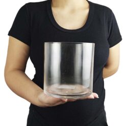 Vaso Redondo de Vidro Transparente Decorativo 14,7cm