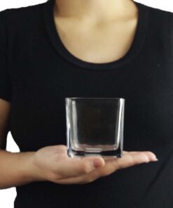 Vaso Quadrado de Vidro Transparente Decorativo 7.7cm