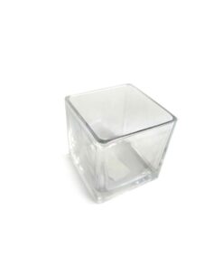 Vaso Quadrado de Vidro Transparente Decorativo 7.7cm