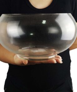 Vaso Redondo Grande de Vidro Transparente 15cm