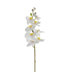 Haste de Orquídea Artificial 89cm Cor:Branca c/ Miolo Branco
