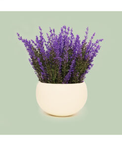 Arranjo de Lavanda no Vaso Cuia Off White Pequeno