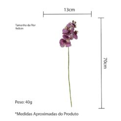 Haste De Orquídea Artificial Decoração Realista Flor 70cm
