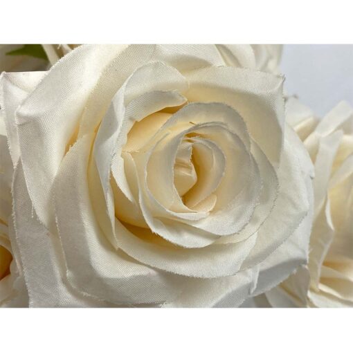 Buquê de Rosas Artificial C/9 Flores Creme